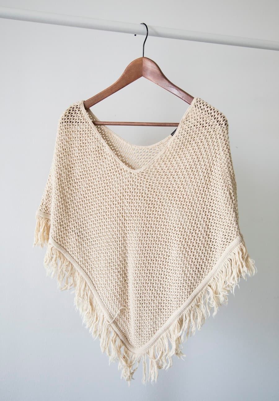 Fringed Knit Poncho
